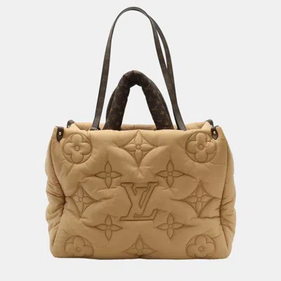 Pre-owned Louis Vuitton Econyl Monogram Pillow Onthego Gm Tote Bag In Beige