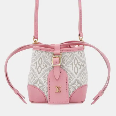 Pre-owned Louis Vuitton Ecru Beige Pink Jacquard Since 1854 Noe Purse Shoulder Bag