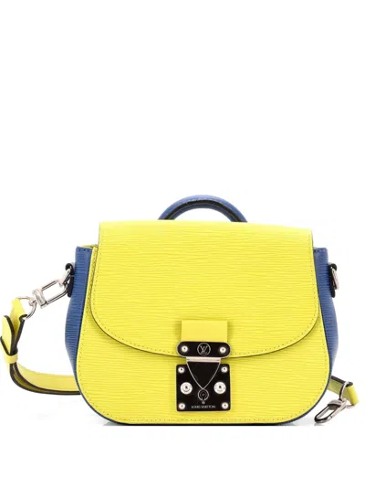 Pre-owned Louis Vuitton Eden Handbag Epi Leather Pm Crossbody Bag In Blue