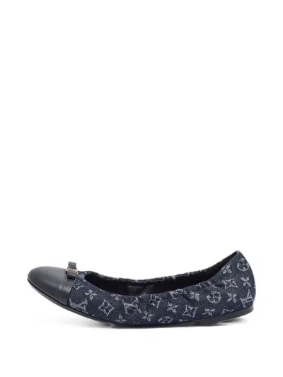 Pre-owned Louis Vuitton Elba Monogram Ballet Flats In Blue