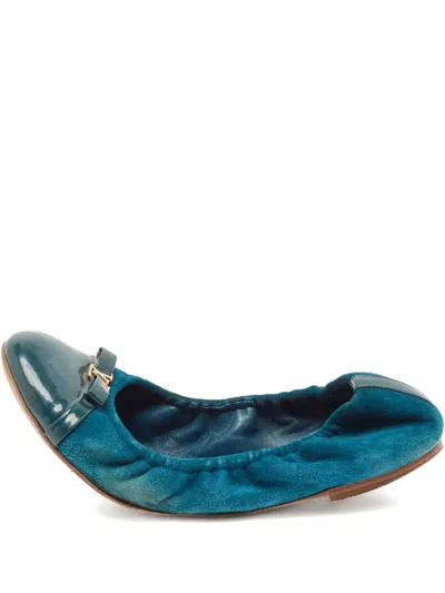 Pre-owned Louis Vuitton Elba Suede Ballet Flats
