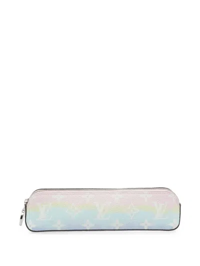 Pre-owned Louis Vuitton Elizabeth Monogram Escale Pencil Pouch In Pink