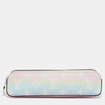 Pre-owned Louis Vuitton Elizabeth Pencil Pouch Pastel Monogram Escale Canvas In Multi