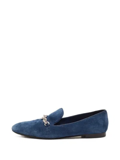 Pre-owned Louis Vuitton Embellished Smoking Pumps In Blue