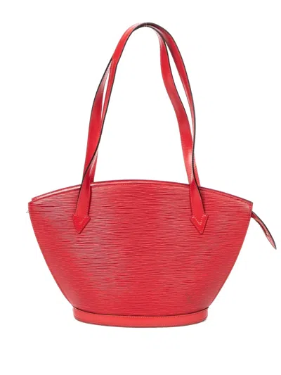 Pre-owned Louis Vuitton Embossed-leather Top-handles Tote Bag In Red