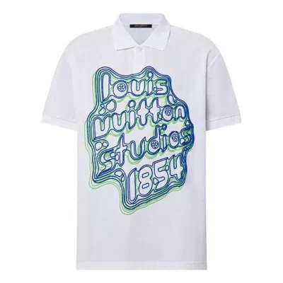 Pre-owned Louis Vuitton Embroidered Cotton Pique Polo Shirt 'white'