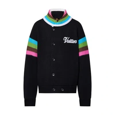 Louis Vuitton Embroidered Knitted Wool Varsity Blouson