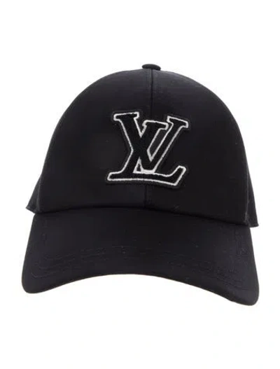 Pre-owned Louis Vuitton Embroidered Logo Cap In Black