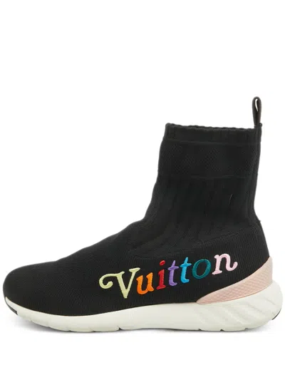 Pre-owned Louis Vuitton Embroidered-logo Sock-style Sneakers