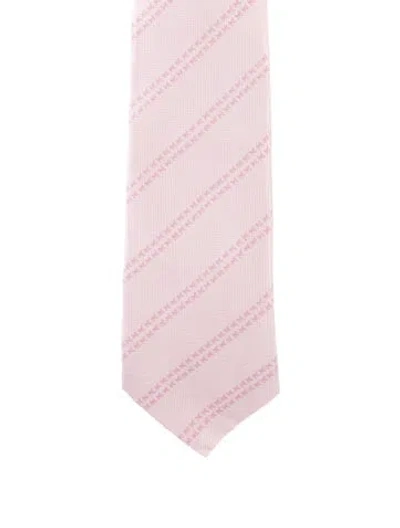 Pre-owned Louis Vuitton Embroidered Neck Tie In Pink