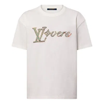 Pre-owned Louis Vuitton Embroidered T-shirt 'white'