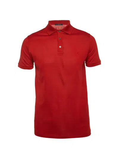 Pre-owned Louis Vuitton Embroidered-logo Polo Shirt In Red