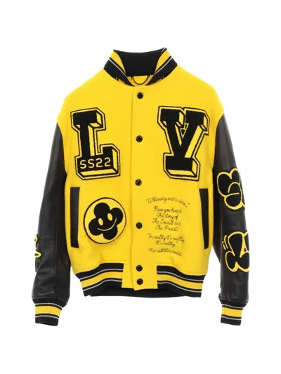 Pre-owned Louis Vuitton Embroidery Varsity Stadium Jacket In Yellow