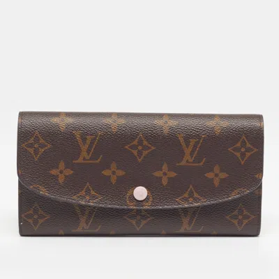 Pre-owned Louis Vuitton Emilie Brown Monogram Canvas Continental Wallet