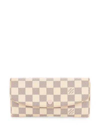 Pre-owned Louis Vuitton Emilie Damier Azur Wallet In Neutral