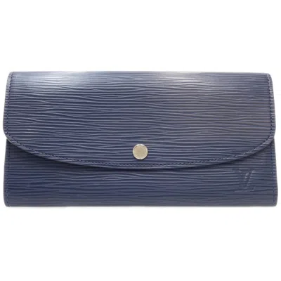 Pre-owned Louis Vuitton Emilie Leather Wallet () In Blue