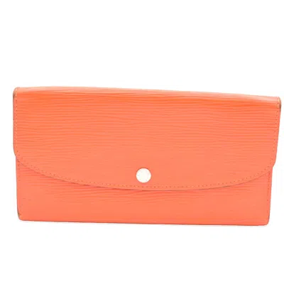 Pre-owned Louis Vuitton Emilie Leather Wallet () In Orange
