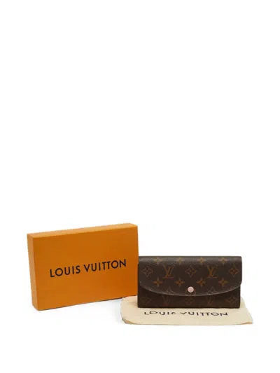 Pre-owned Louis Vuitton Emilie Monogram Canvas Wallet In Brown