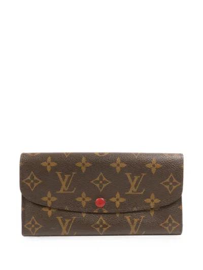 Pre-owned Louis Vuitton Emilie Monogram-pattern Wallet In Brown