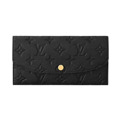 Pre-owned Louis Vuitton Emilie Wallet 'black Monogram Embossed Empreinte Cowhide Leather' | Men's Size Onesize