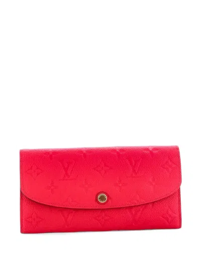 Pre-owned Louis Vuitton Emilie Wallet Monogram Empreinte Leather Small Wallets In Pink