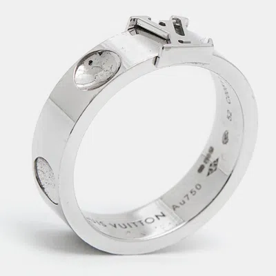 Pre-owned Louis Vuitton Empreinte 18k White Gold Ring Size 52