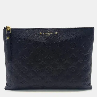Pre-owned Louis Vuitton Empreinte Daily Clutch Bag In Black
