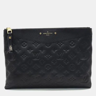 Pre-owned Louis Vuitton Empreinte Daily Clutch In Black