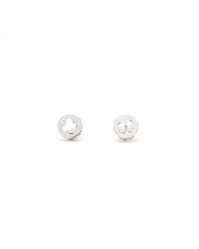Pre-owned Louis Vuitton Empreinte Ear Studs, 18kt White Gold In Silver