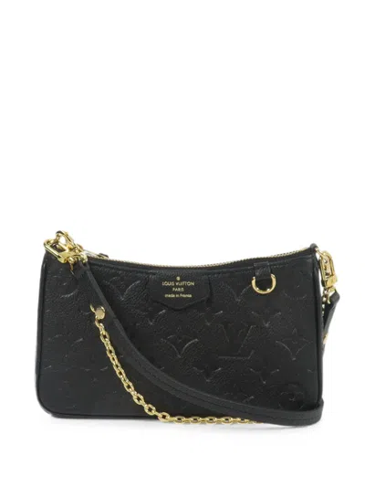 Pre-owned Louis Vuitton Empreinte Easy Pouch On Strap Shoulder Bag In Black