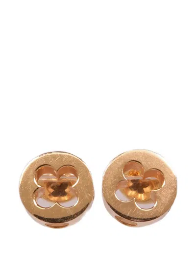 Pre-owned Louis Vuitton Empreinte Engraved-logo Earrings In Gold