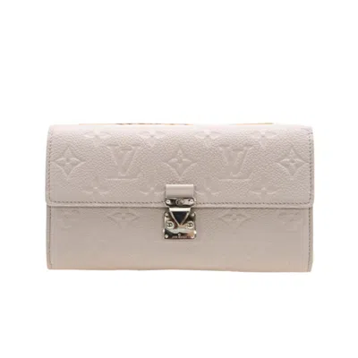 Pre-owned Louis Vuitton Empreinte Gray Pink Leather Long Wallet (bi-fold) () In Multi