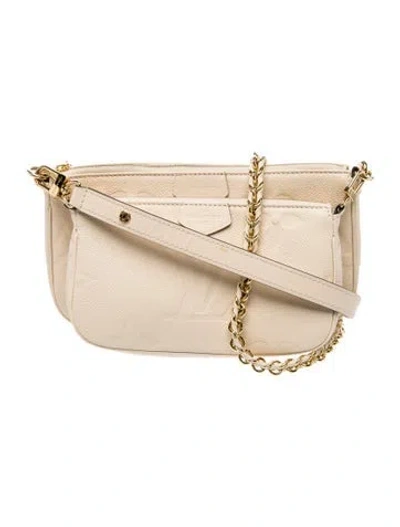 Pre-owned Louis Vuitton Empreinte Leather Multi Pochette Accessoires In Neutral
