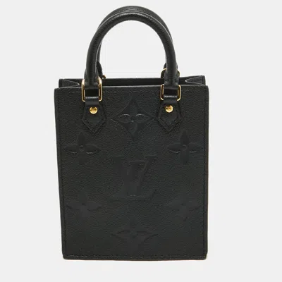Pre-owned Louis Vuitton Empreinte Leather Petit Sac Plat Bag In Black
