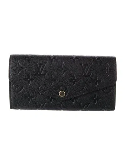 Pre-owned Louis Vuitton Empreinte Leather Sarah Wallet In Black
