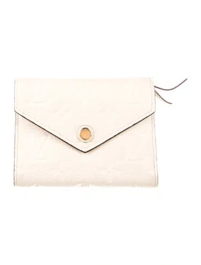 Pre-owned Louis Vuitton Empreinte Leather Victorine Wallet In Neutral