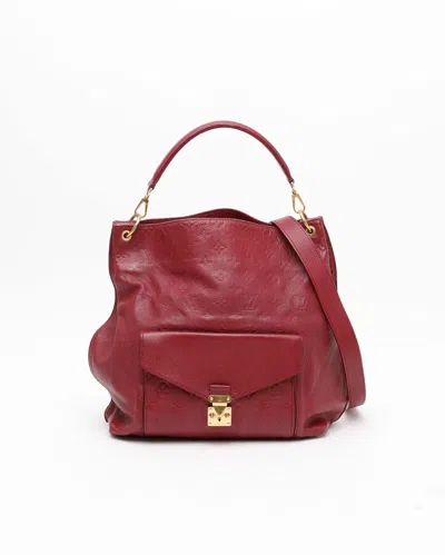 Pre-owned Louis Vuitton Empreinte Metis Hobo Bag In Red