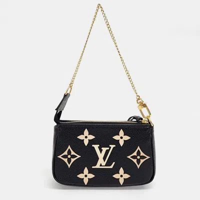 Pre-owned Louis Vuitton Empreinte Mini Pochette Accessoires Crossbody Bag In Black