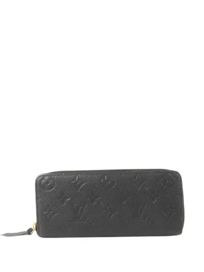Pre-owned Louis Vuitton Empreinte Monogram Long Wallet In Black