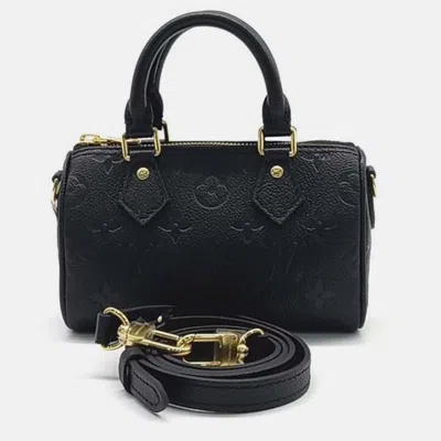 Pre-owned Louis Vuitton Empreinte Nano Speedy Bag In Black