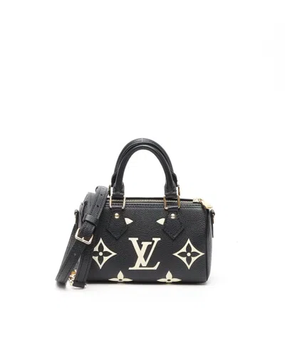 Pre-owned Louis Vuitton Empreinte Nano Speedy Bandoulière Bag In Black