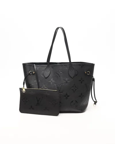 Pre-owned Louis Vuitton Empreinte Neverfull Mm Tote Bag In Black
