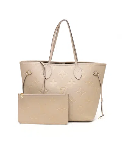 Pre-owned Louis Vuitton Empreinte Neverfull Mm Tote Bag In Sand