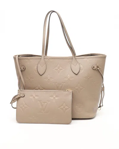 Pre-owned Louis Vuitton Empreinte Neverfull Mm Tote Bag In Sand