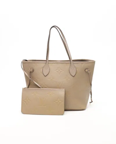 Pre-owned Louis Vuitton Empreinte Neverfull Mm Tote Bag In Sand