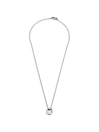 Pre-owned Louis Vuitton Empreinte Pendant Necklace In Silver