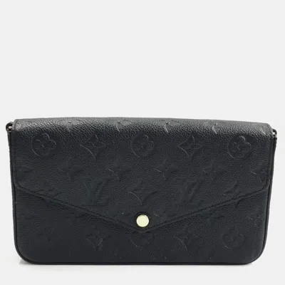 Pre-owned Louis Vuitton Empreinte Pochette Felicie Bag In Black