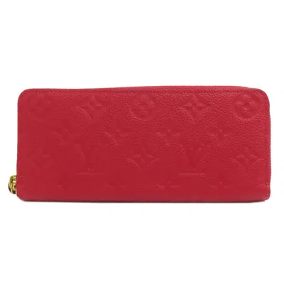 Pre-owned Louis Vuitton Empreinte Red Color Monogram Empreinte Long Wallet (bi-fold) ()