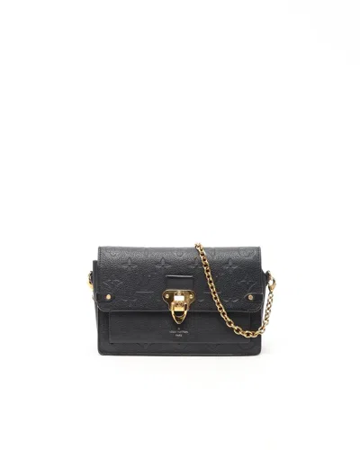 Pre-owned Louis Vuitton Empreinte Vavin Wallet On Chain Bag In Black