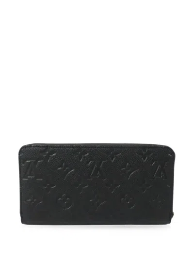 Pre-owned Louis Vuitton Empreinte Zippy Monogram Wallet In Black